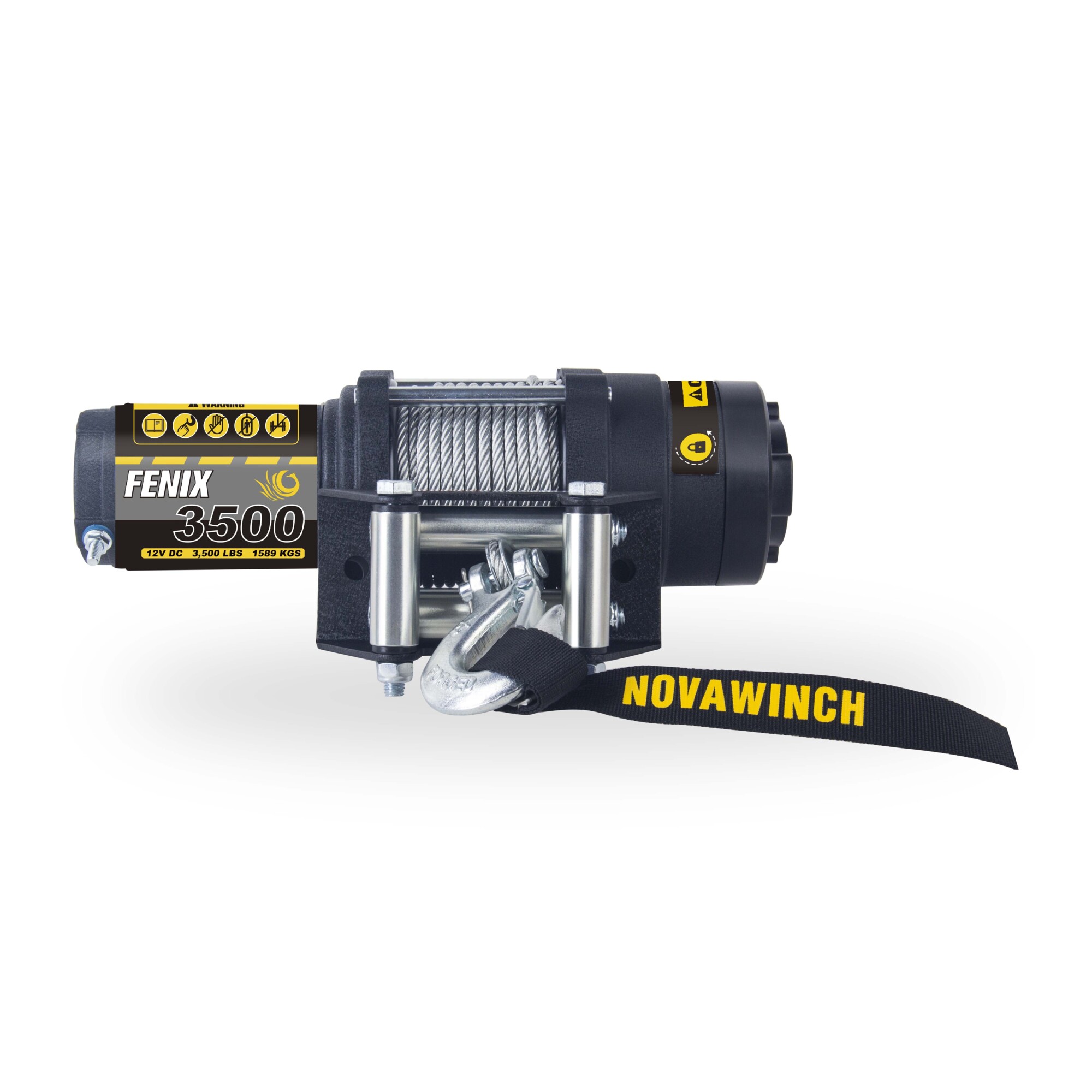 Novawinch, Fenix ATV 12V DC Powered Winch, Capacity (Line Pull) 3500 lb, Volts 12 Max. Amps 260 Model# 701001068816